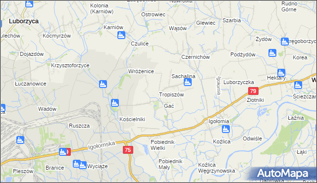 mapa Tropiszów, Tropiszów na mapie Targeo