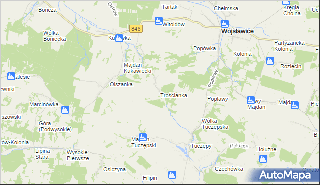 mapa Trościanka, Trościanka na mapie Targeo