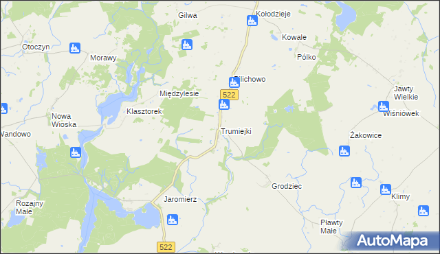 mapa Trumiejki, Trumiejki na mapie Targeo