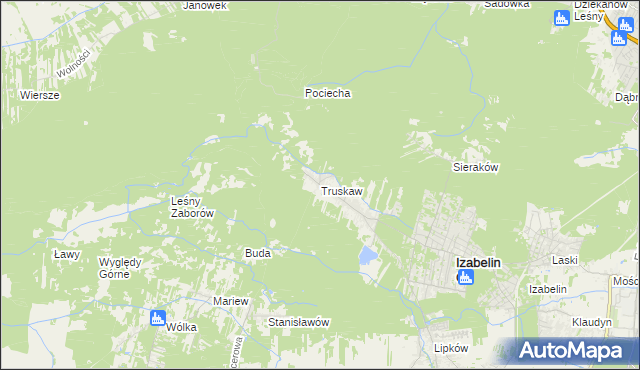 mapa Truskaw, Truskaw na mapie Targeo