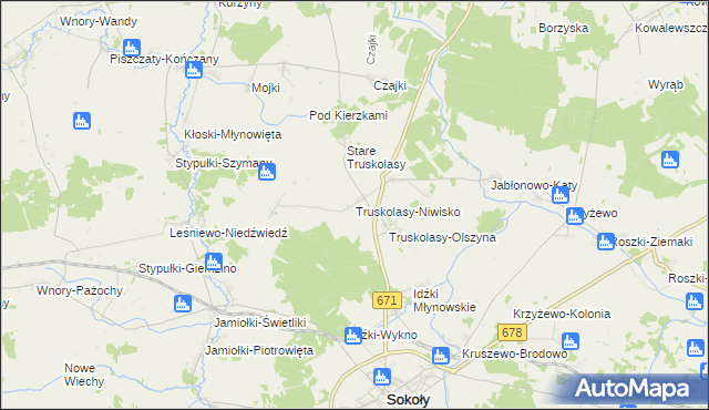 mapa Truskolasy-Niwisko, Truskolasy-Niwisko na mapie Targeo