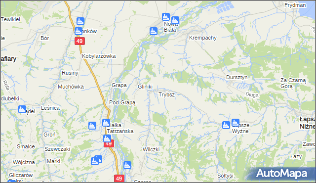 mapa Trybsz, Trybsz na mapie Targeo