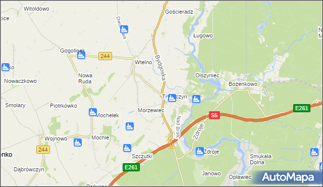 mapa Tryszczyn, Tryszczyn na mapie Targeo