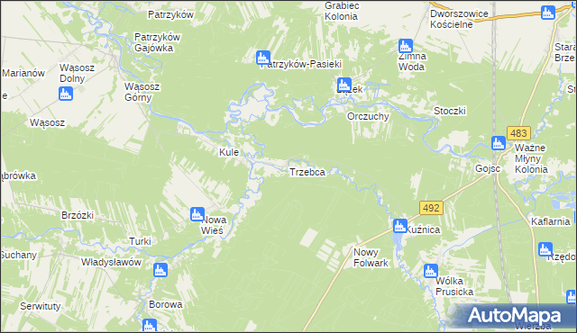 mapa Trzebca, Trzebca na mapie Targeo