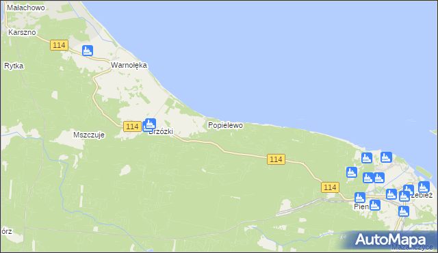 mapa Trzebieradz gmina Nowe Warpno, Trzebieradz gmina Nowe Warpno na mapie Targeo