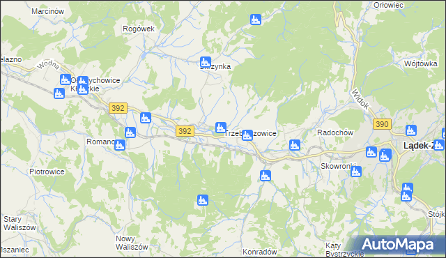 mapa Trzebieszowice, Trzebieszowice na mapie Targeo