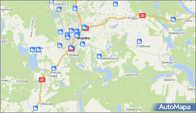 mapa Trzebieszyno, Trzebieszyno na mapie Targeo