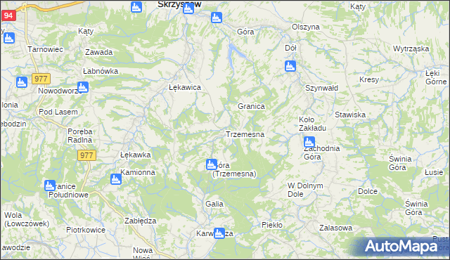 mapa Trzemesna, Trzemesna na mapie Targeo