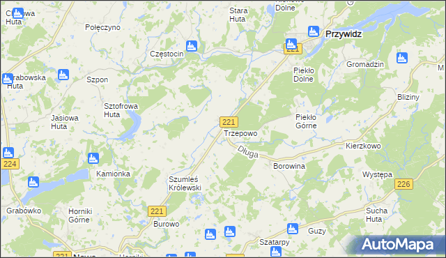 mapa Trzepowo gmina Przywidz, Trzepowo gmina Przywidz na mapie Targeo