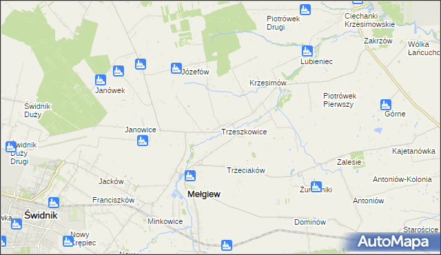 mapa Trzeszkowice, Trzeszkowice na mapie Targeo