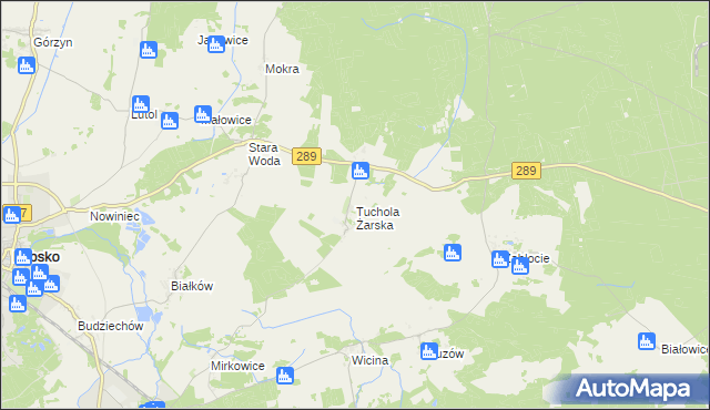 mapa Tuchola Żarska, Tuchola Żarska na mapie Targeo