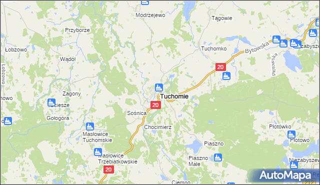 mapa Tuchomie, Tuchomie na mapie Targeo