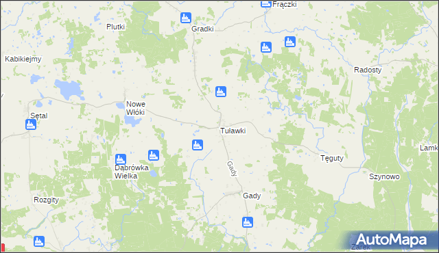 mapa Tuławki, Tuławki na mapie Targeo