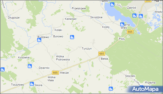 mapa Turczyn gmina Rajgród, Turczyn gmina Rajgród na mapie Targeo