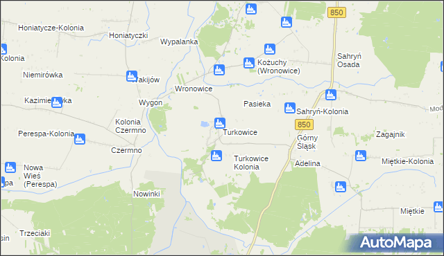 mapa Turkowice gmina Werbkowice, Turkowice gmina Werbkowice na mapie Targeo