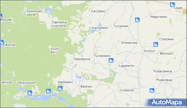 mapa Turostówko, Turostówko na mapie Targeo