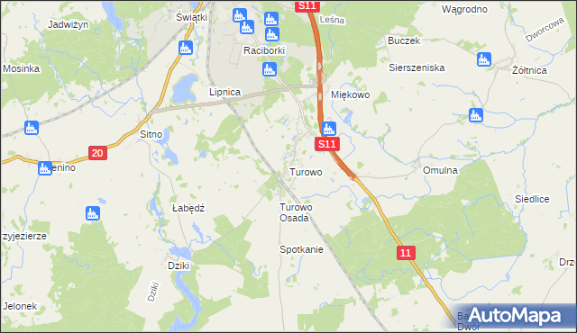 mapa Turowo gmina Szczecinek, Turowo gmina Szczecinek na mapie Targeo