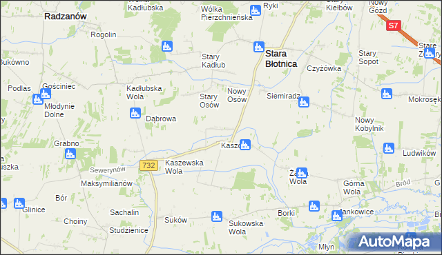 mapa Tursk gmina Stara Błotnica, Tursk gmina Stara Błotnica na mapie Targeo