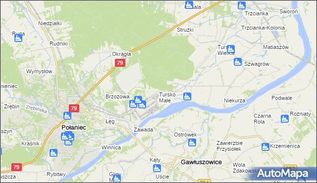 mapa Tursko Małe, Tursko Małe na mapie Targeo