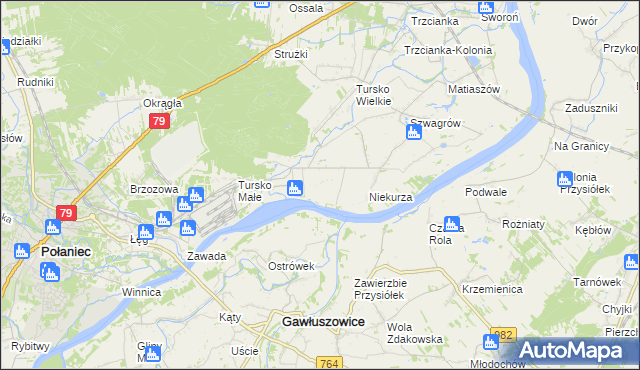 mapa Tursko Małe-Kolonia, Tursko Małe-Kolonia na mapie Targeo