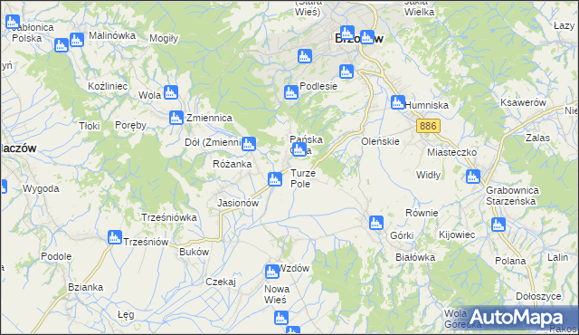 mapa Turze Pole, Turze Pole na mapie Targeo