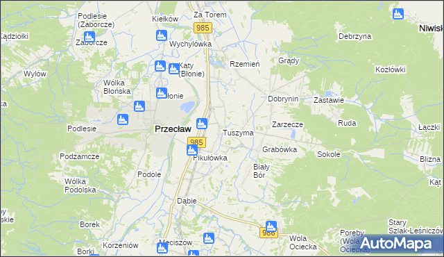 mapa Tuszyma, Tuszyma na mapie Targeo