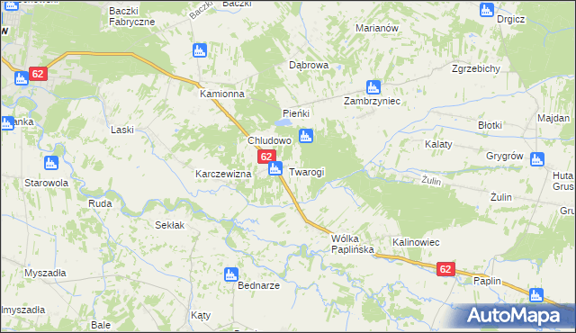 mapa Twarogi gmina Łochów, Twarogi gmina Łochów na mapie Targeo