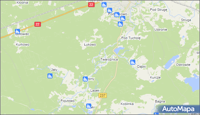 mapa Twarożnica, Twarożnica na mapie Targeo