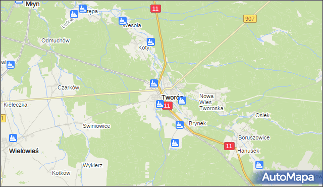 mapa Tworóg, Tworóg na mapie Targeo