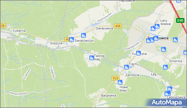 mapa Tworóg Mały, Tworóg Mały na mapie Targeo