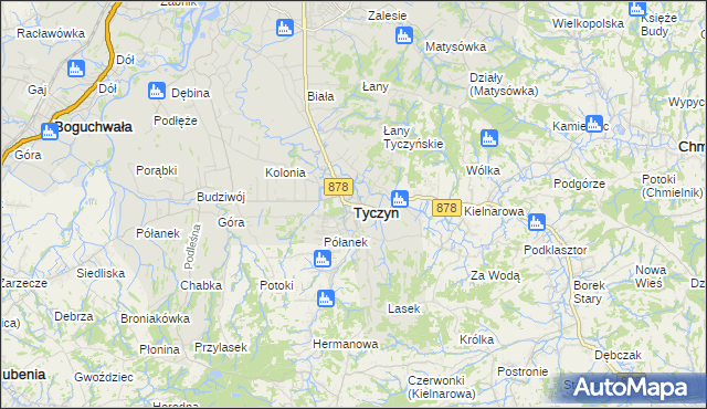 mapa Tyczyn powiat rzeszowski, Tyczyn powiat rzeszowski na mapie Targeo