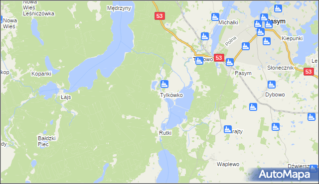 mapa Tylkówko, Tylkówko na mapie Targeo