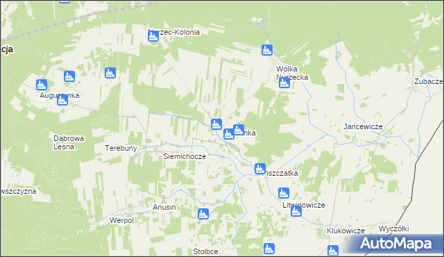 mapa Tymianka gmina Nurzec-Stacja, Tymianka gmina Nurzec-Stacja na mapie Targeo