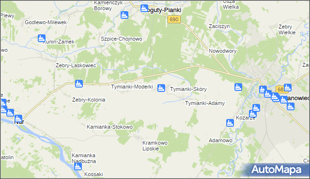 mapa Tymianki-Bucie, Tymianki-Bucie na mapie Targeo