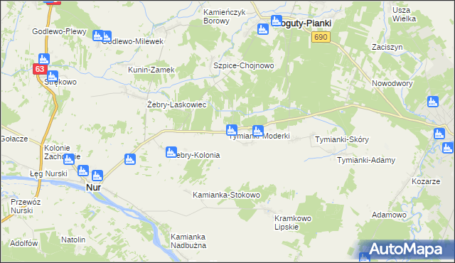 mapa Tymianki-Moderki, Tymianki-Moderki na mapie Targeo