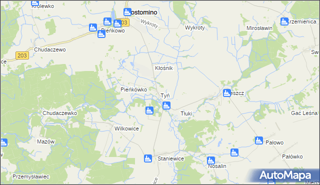 mapa Tyń, Tyń na mapie Targeo