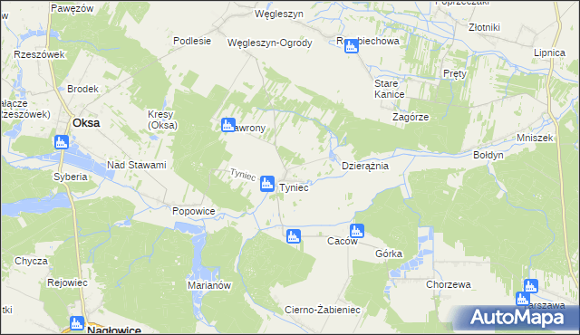 mapa Tyniec-Kolonia, Tyniec-Kolonia na mapie Targeo