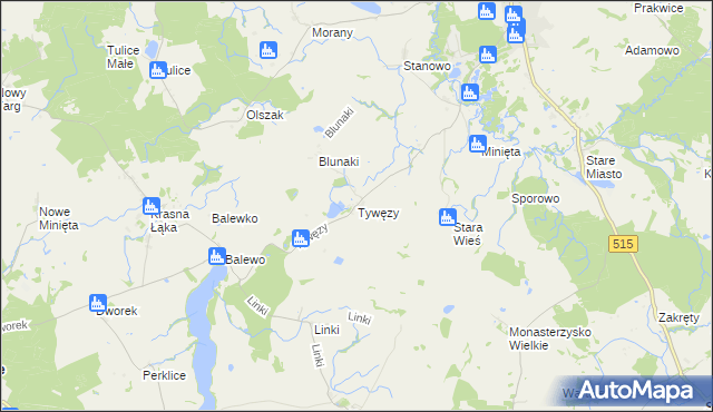 mapa Tywęzy, Tywęzy na mapie Targeo