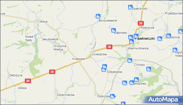 mapa Ucieszków, Ucieszków na mapie Targeo