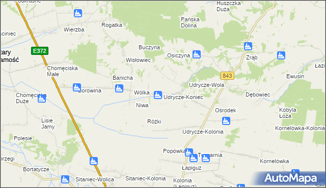 mapa Udrycze-Koniec, Udrycze-Koniec na mapie Targeo