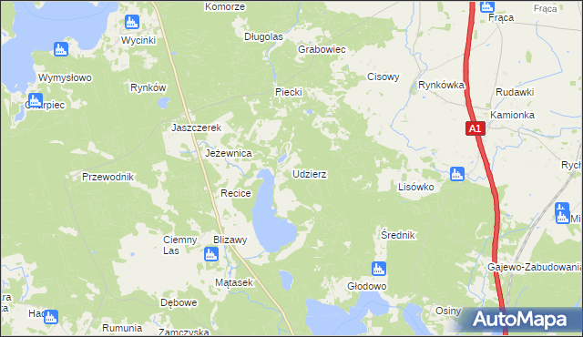 mapa Udzierz, Udzierz na mapie Targeo