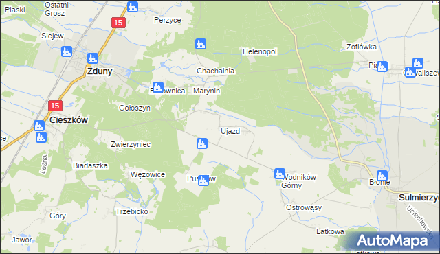 mapa Ujazd gmina Cieszków, Ujazd gmina Cieszków na mapie Targeo
