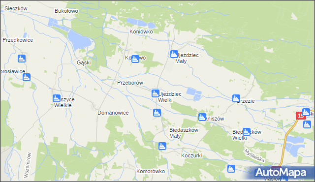 mapa Ujeździec Wielki, Ujeździec Wielki na mapie Targeo