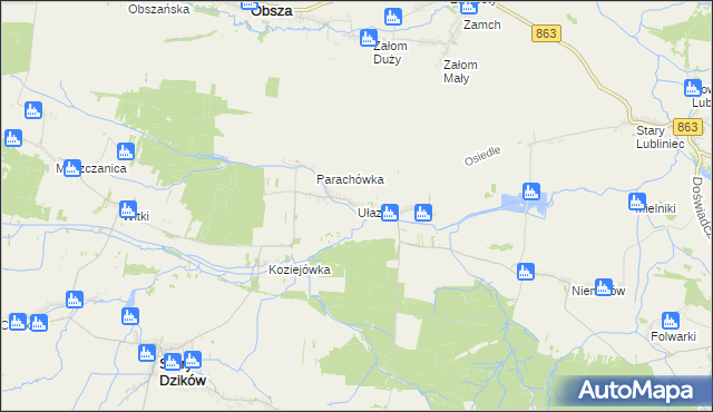 mapa Ułazów, Ułazów na mapie Targeo