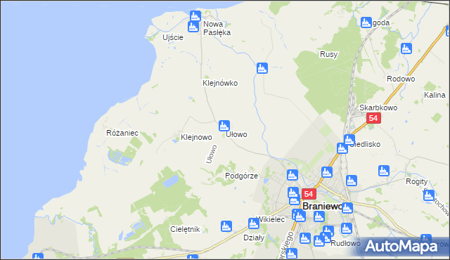 mapa Ułowo, Ułowo na mapie Targeo