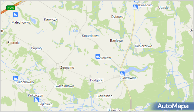 mapa Uniesław, Uniesław na mapie Targeo