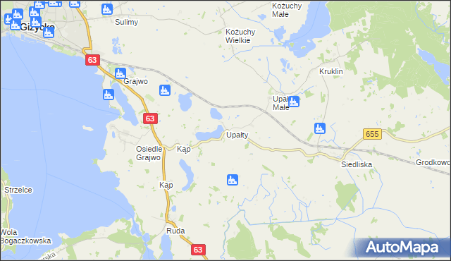 mapa Upałty, Upałty na mapie Targeo