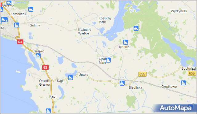 mapa Upałty Małe, Upałty Małe na mapie Targeo