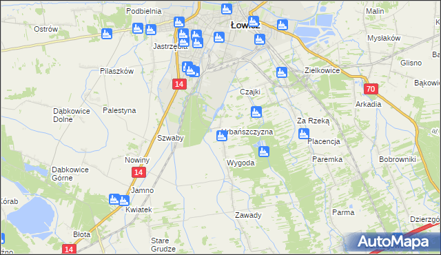 mapa Urbańszczyzna, Urbańszczyzna na mapie Targeo