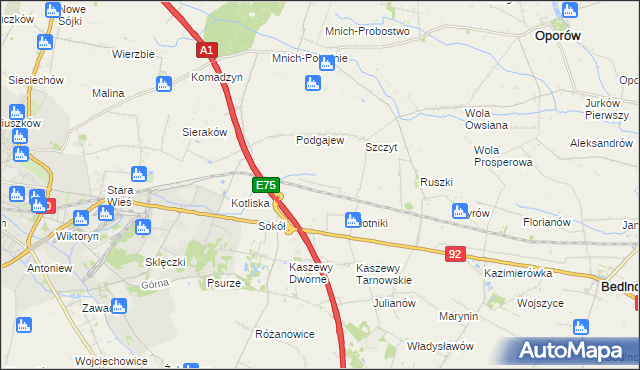 mapa Uroczysko Leśne, Uroczysko Leśne na mapie Targeo